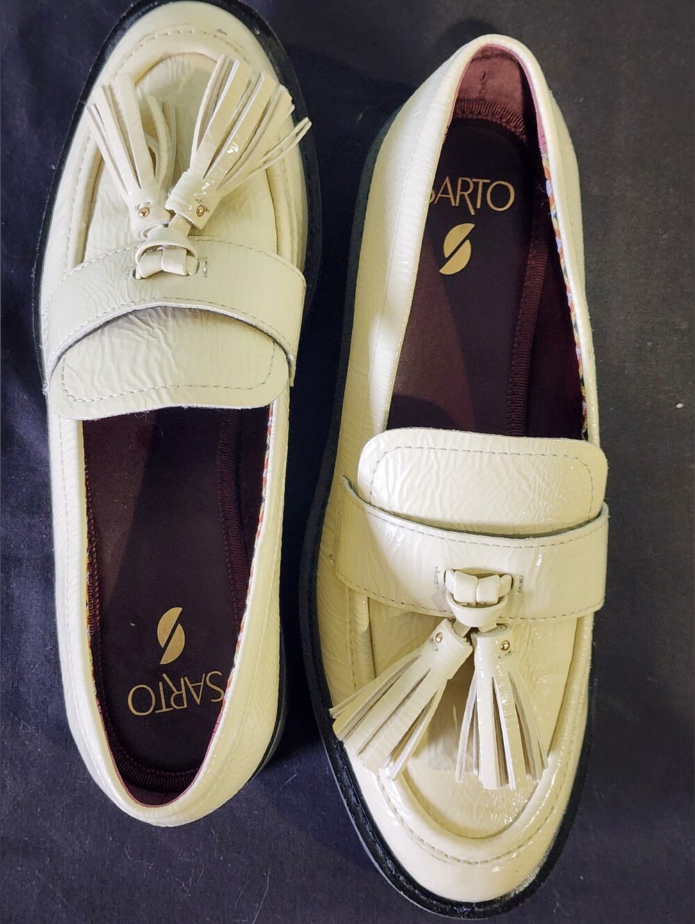 SARTO by Franco Sarto | Balinna Platform Tassel Loafers | Cream | U.S. Size 6.5